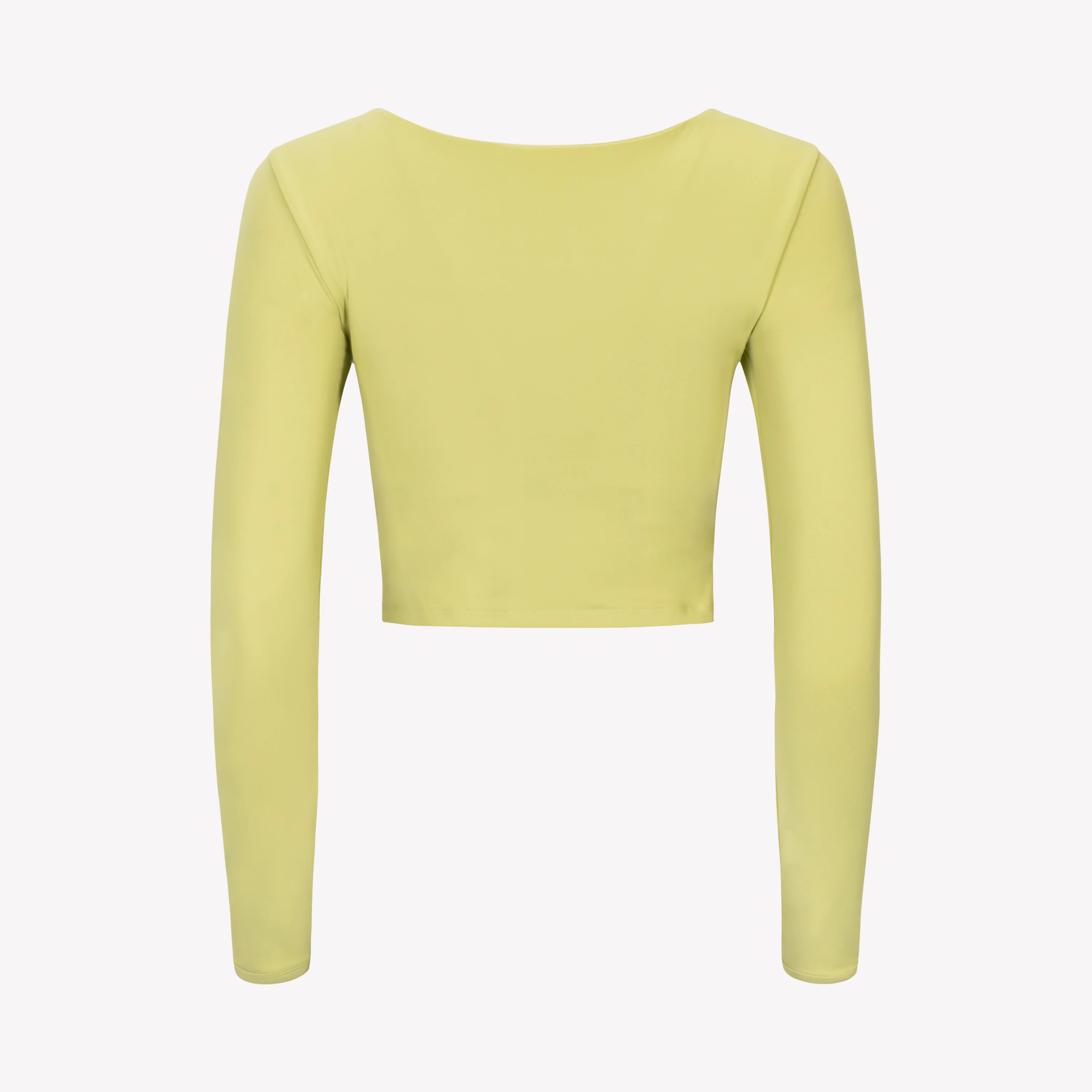 Cropped Long Sleeve - Citron/White - Image 4