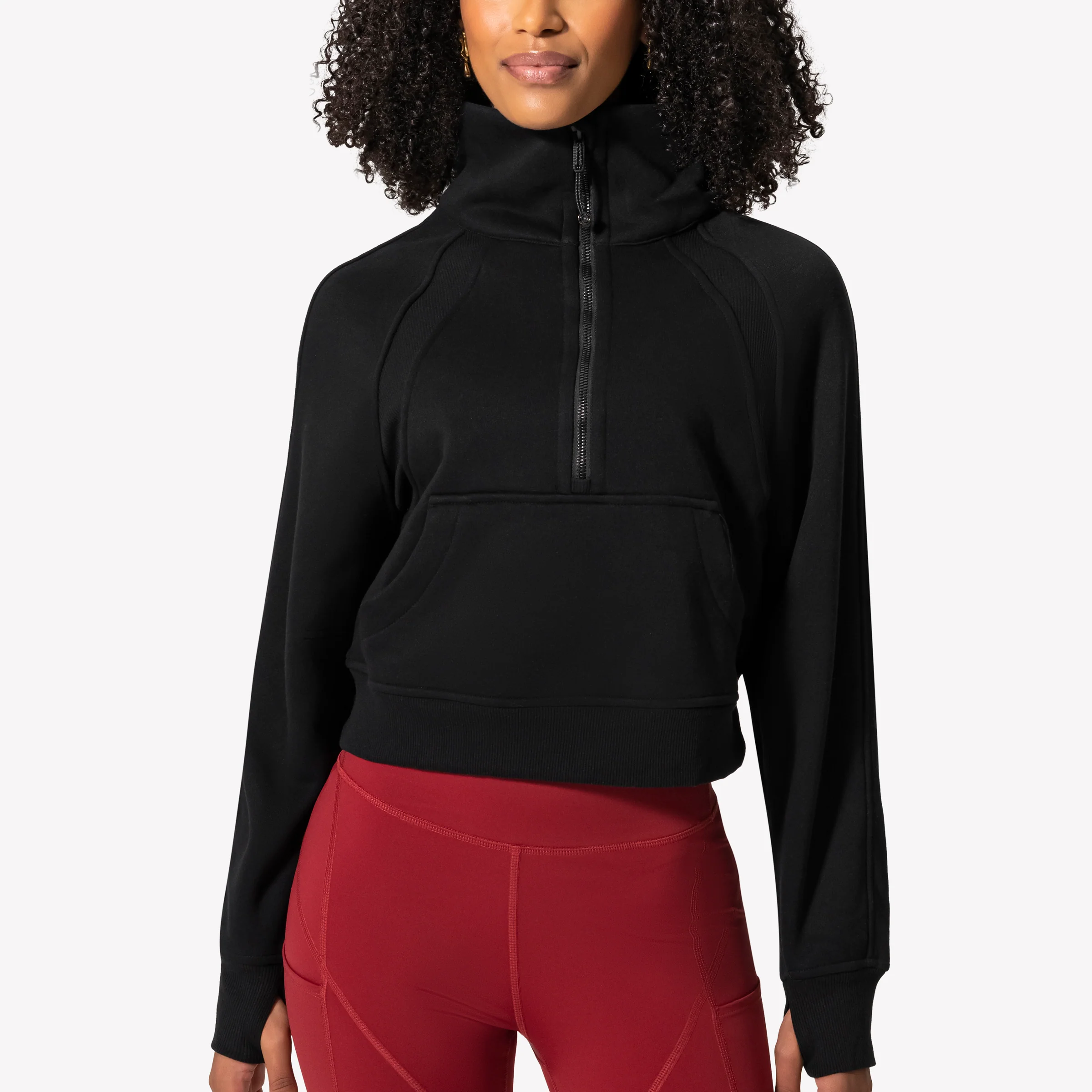 Half Zip Pullover - Black/White - Image 2